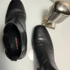 Prada | Shoes | Prada Black Leather Chukka Boots Size 9 Made  display picture 2